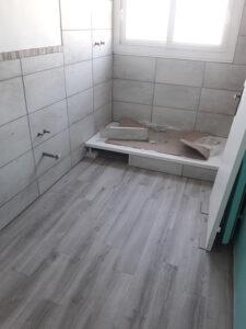 Pose de lames pvc, receveur